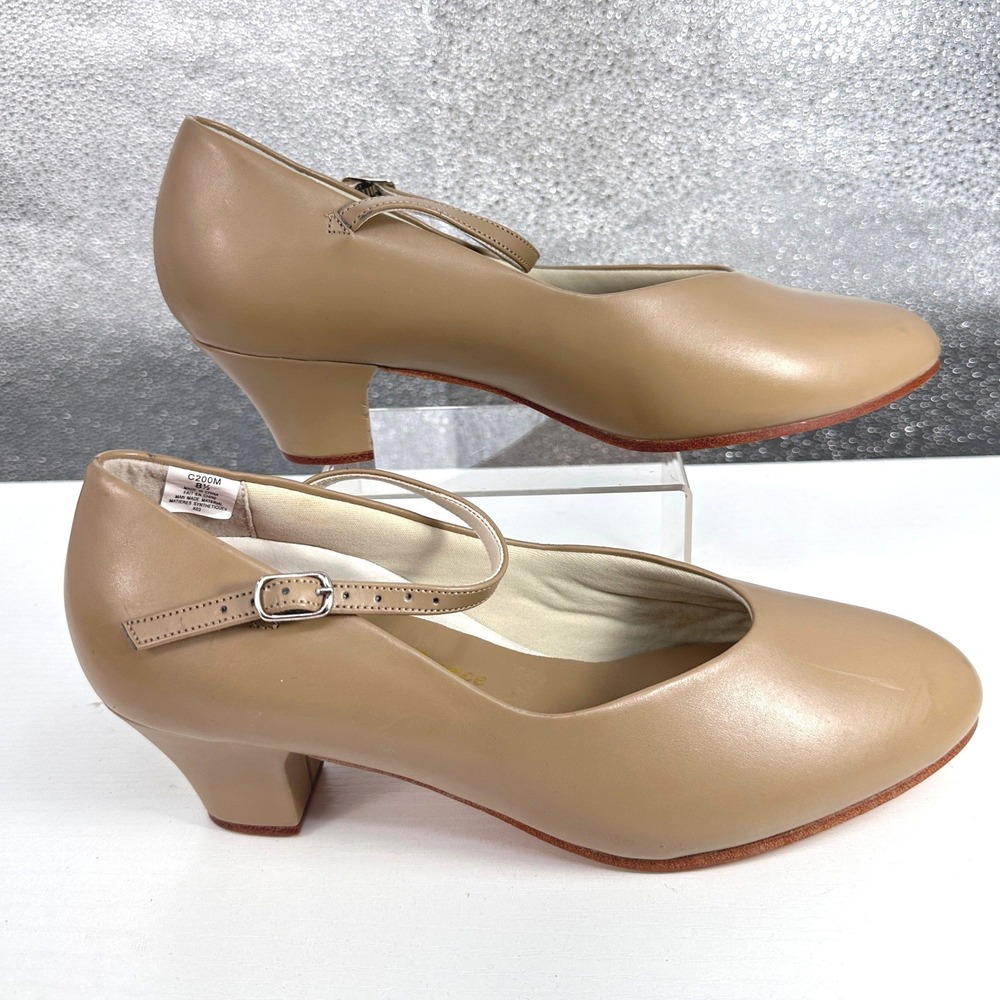 Comfort Character Dance Class Buckle Shoes C200M Size 8.5 Tan/Beige